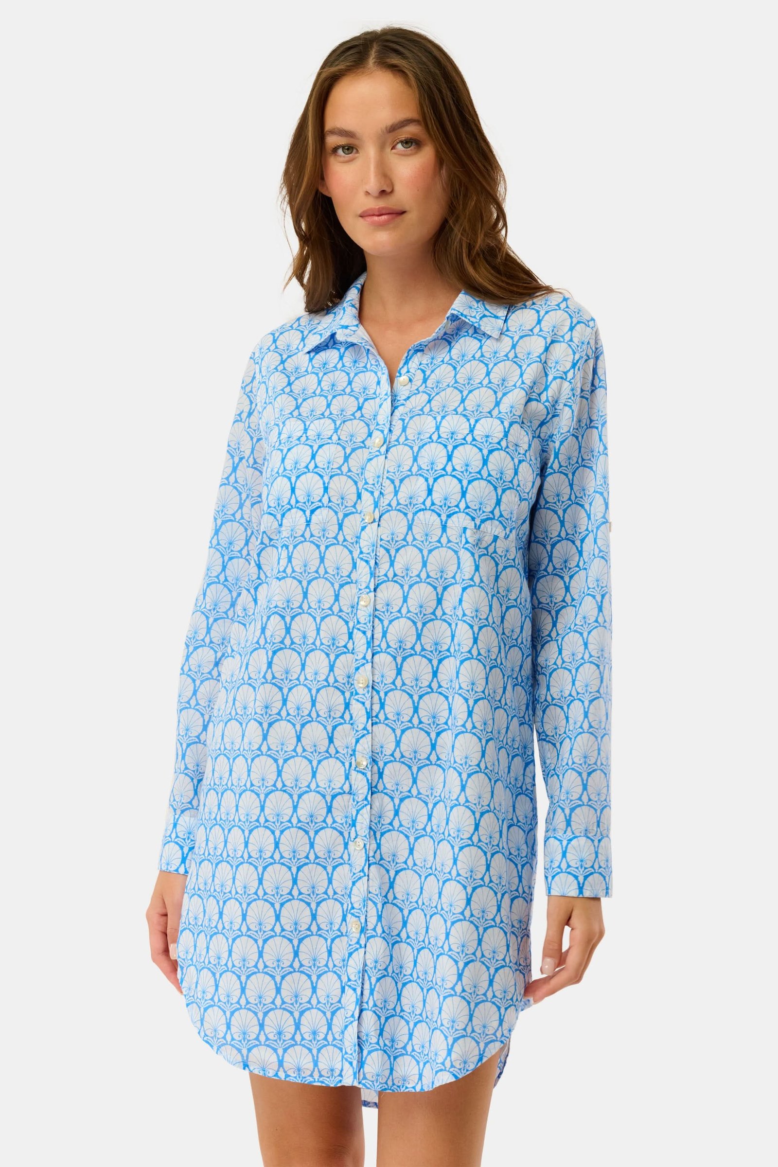 Fan Geo Shirt Dress - Image 1